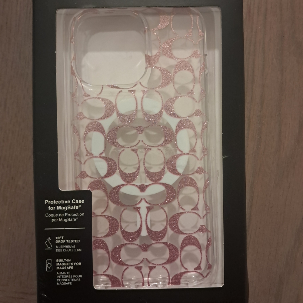 Coach Glitter Pink MagSafe Case